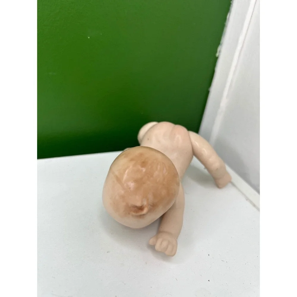 Vintage Miniature Bisque Porcelain Baby Doll Jointed Movable Arms Legs 4 Inch